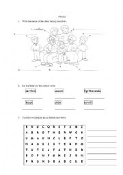 English Worksheet: Family members