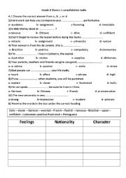 English Worksheet: Vocabulary Review