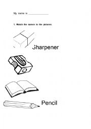 English Worksheet: School objects