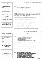 English Worksheet: The Ultimate personality game