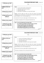 English Worksheet: The Ultimate personality game
