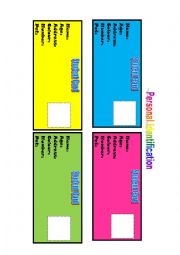 Personal Identification ID cards