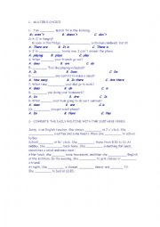 English Worksheet: review present simple