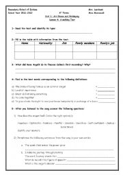 English Worksheet: Unit 1 , Lesson 4, Bac