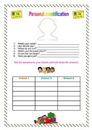 English Worksheet: ID yourself!!!