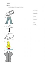 English Worksheet: Clothes