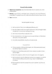 English Worksheet: Present Perfect Song Activity