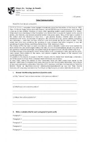 English Worksheet: Computers (Present Perfect + Simple Past)