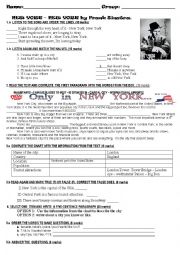 English Worksheet: Test: Places in the world. (New York)