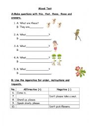 English Worksheet: Mixed Test