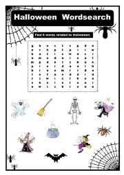 English Worksheet: Halloween wordsearch