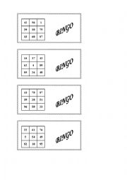 English Worksheet: Game, numbers