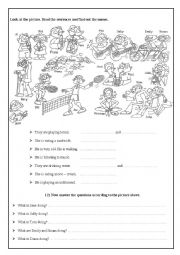 English Worksheet: Present Continuous