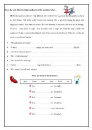 English Worksheet: Reading