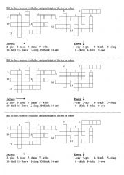 Past participle crossword