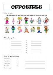 English Worksheet: Opposite adjectives