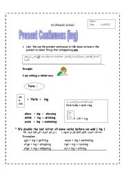 English Worksheet: present continuous