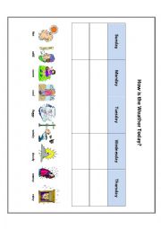 English Worksheet: Weather Diary