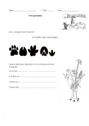 English Worksheet: Madagascar - Movie 