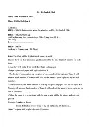 English Worksheet: English speaking club