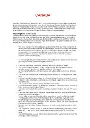 English Worksheet: Canada 