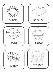 English Worksheet: Weather cards
