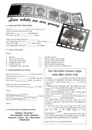 English Worksheet: Live While We Are Young by One Direction