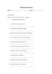 English Worksheet: Simple present writing