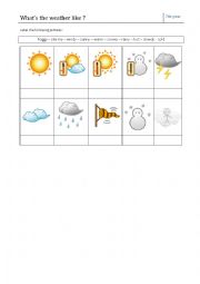 English Worksheet: Whats the weather like?