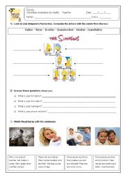 English Worksheet: Family and personal information