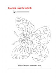 English Worksheet: Colours