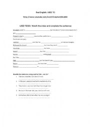 English Worksheet: What did you use to do?