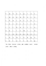 English Worksheet: Fiction wordsearch