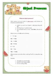 English Worksheet: Object Pronouns