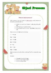 English Worksheet: Object Pronouns