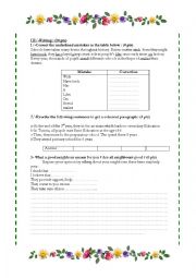 English Worksheet: writing tasks 