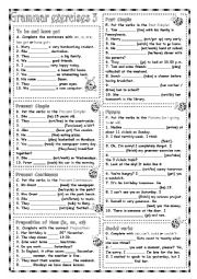 English Worksheet: Grammar exercises 3 - with KEY