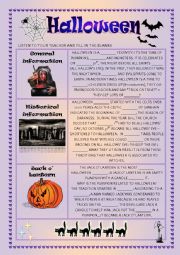 English Worksheet: Halloween - listening comprehension