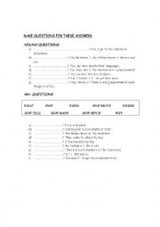 English Worksheet: making questions