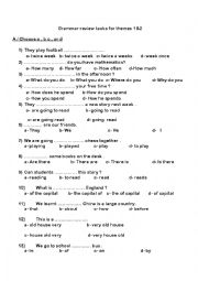 English Worksheet: grammar revision tasks