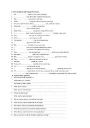 English Worksheet: simple past