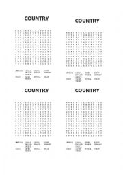 English Worksheet: Contries puzzle