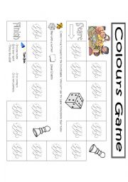 English Worksheet: Colours game