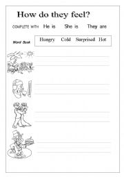 English Worksheet: Feelings