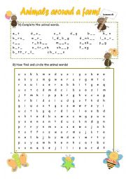 English Worksheet: Animals around a farm! Part 2