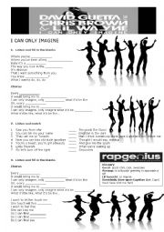 English Worksheet: I Can Only Imagine by Chris Brown & David Guetta feat Lil Wayne
