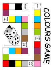 English Worksheet: Colours board game