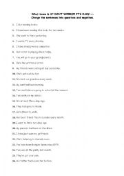 English Worksheet: different tenses