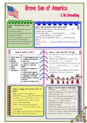 English Worksheet: The Song - Brave Son of America