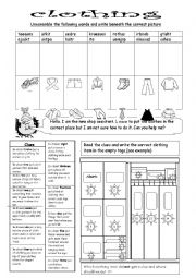 English Worksheet: Clothing